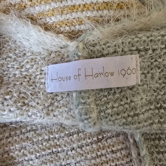 House Of Harlow 1960 Fuzzy Open Kimono Wrap Cardigan Sweater - Picture 4 of 6